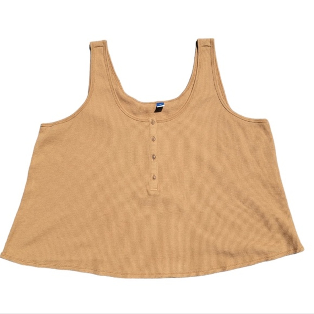 Old Navy Thermal-Knit Cropped Henley Tank Top Bundle of 
4 Plus Size